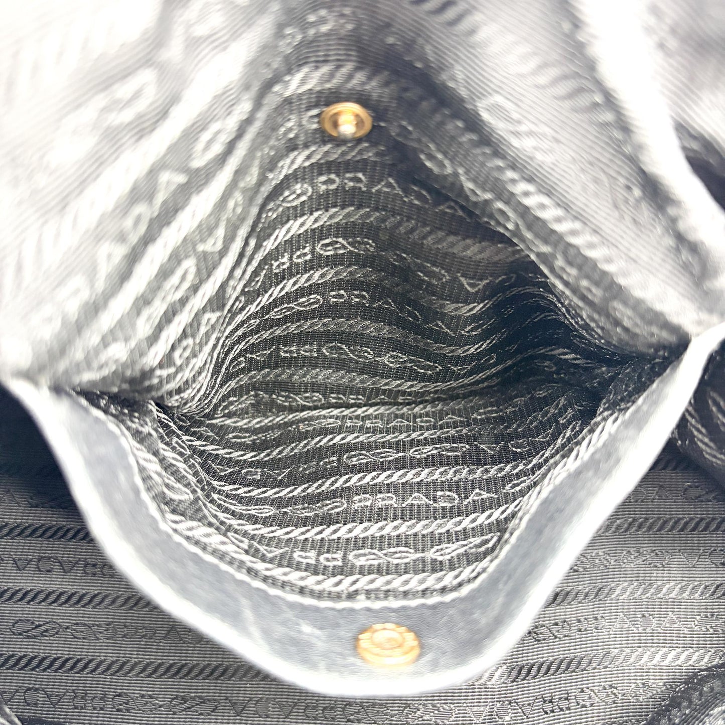 Prada Vitello Phoenix Black Gold Buckle Top Handle Bag
