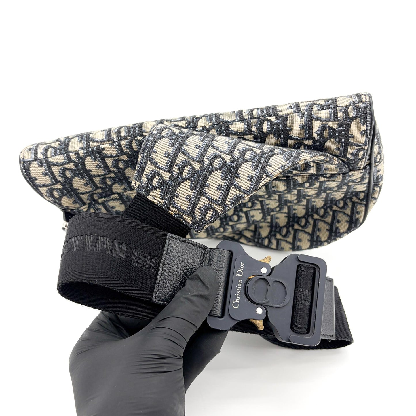 Dior Oblique Saddle Bag Medium Blue