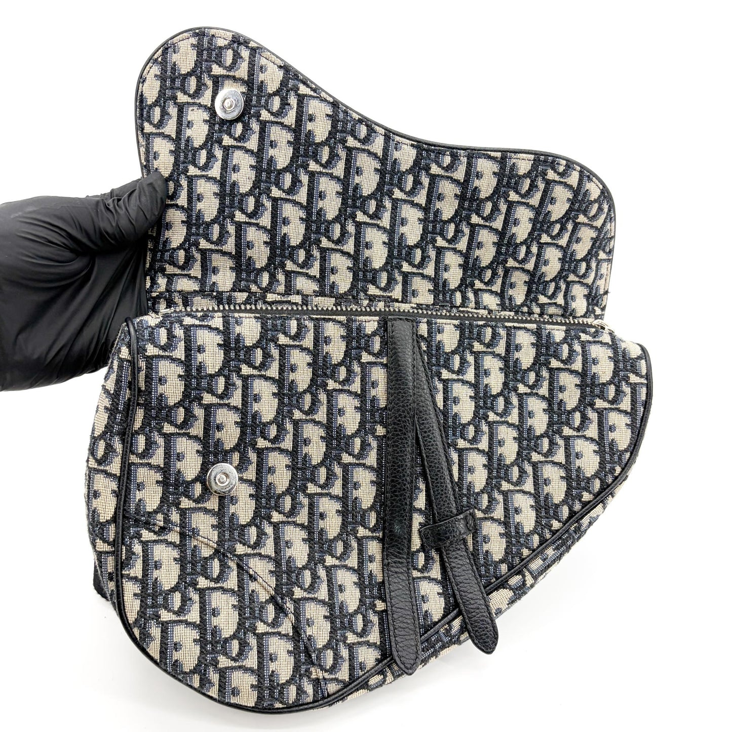 Dior Oblique Saddle Bag Medium Blue