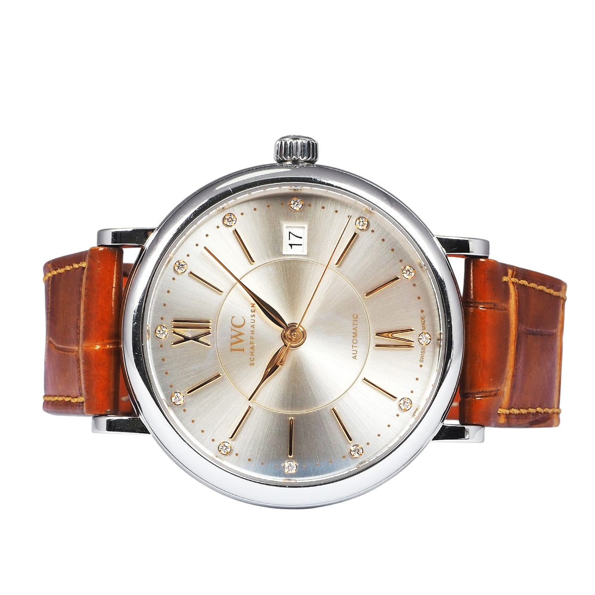 IWC IW458101 Porfino Diamond Automatic Leather Band Watch