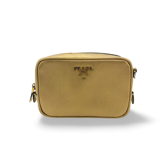 Prada Saffiano Leather Camera Bag Gold
