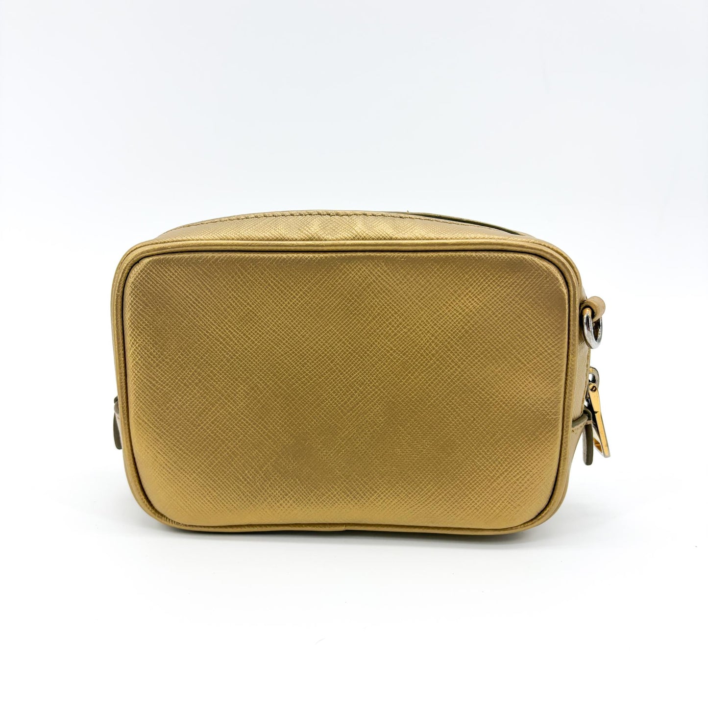 Prada Saffiano Leather Camera Bag Gold