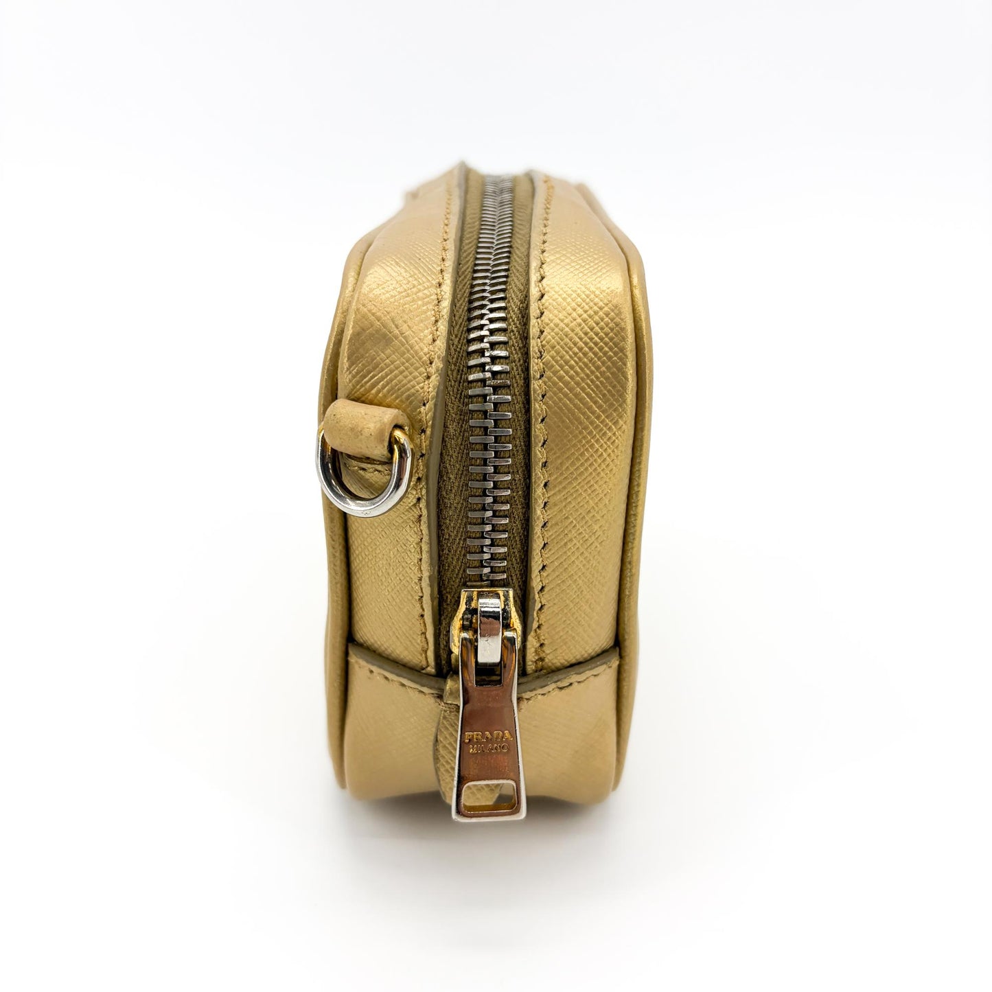 Prada Saffiano Leather Camera Bag Gold