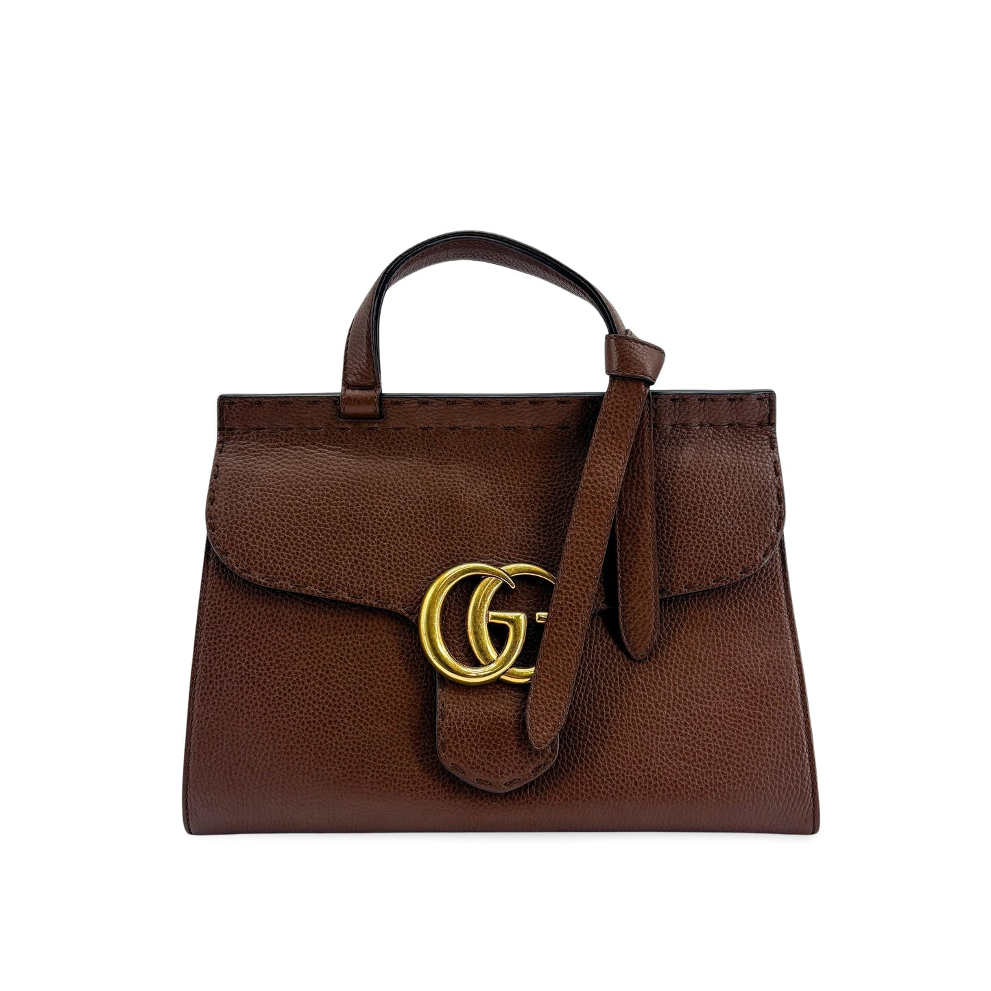 Gucci Double G Small Top Handle Bag Brown
