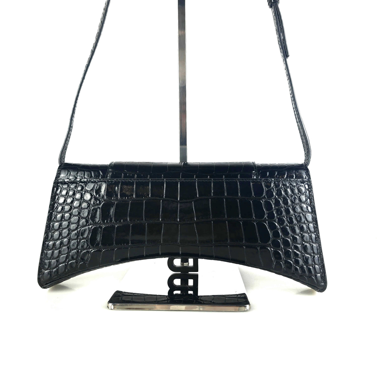 Crocodile Pattern Hourglass Shoulder Bag 654942