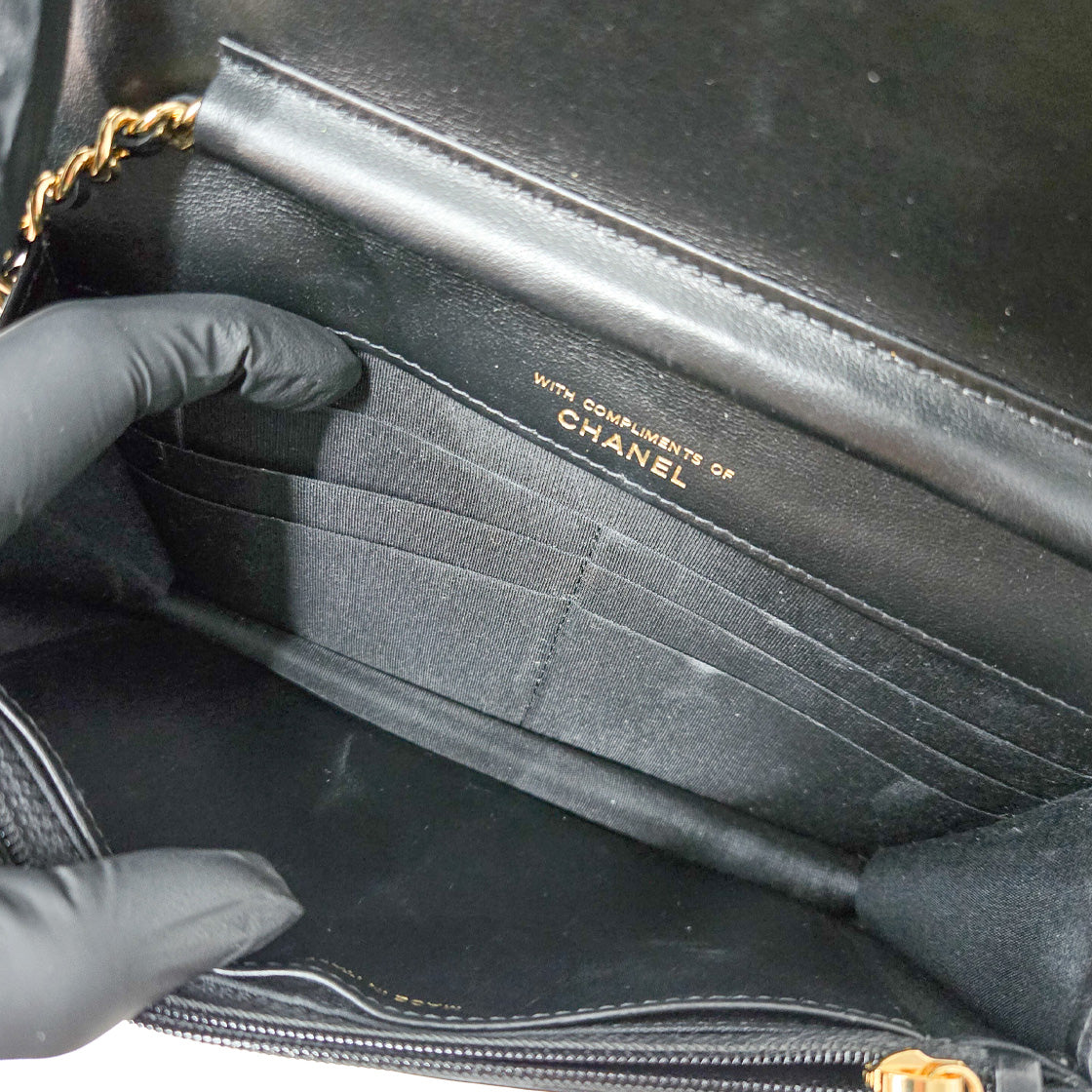 Chanel Black Gold Stitch WOC