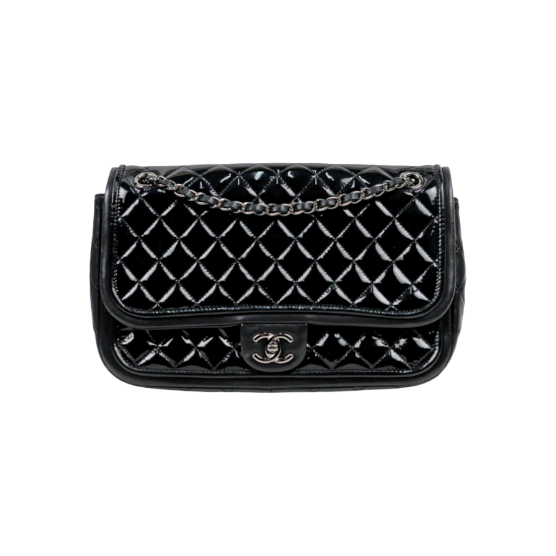 Chanel Black Faden Quilted CC Flap Chain Shoulder Bag