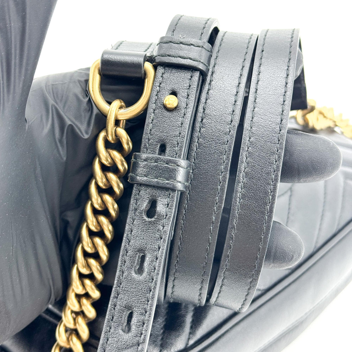 Gucci GG Marmont Small Matelassé Crossbody Bag Black