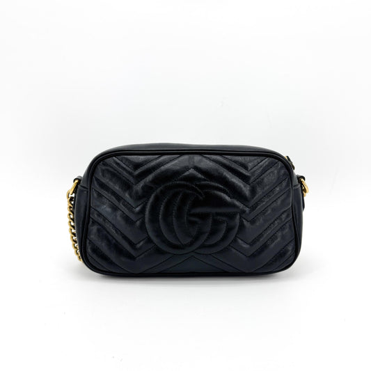 Gucci GG Marmont Small Matelassé Crossbody Bag Black