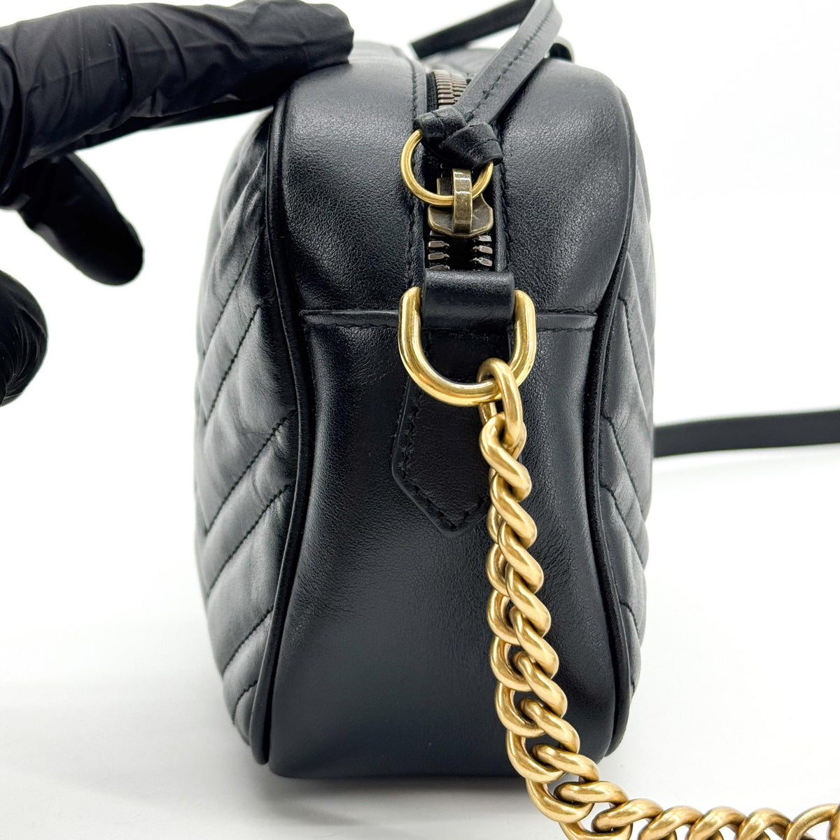 Gucci GG Marmont Small Matelassé Crossbody Bag Black