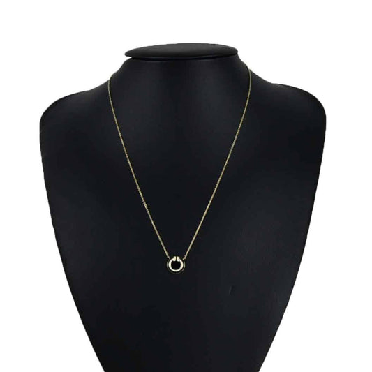 Onyx Diamond Circle Necklace