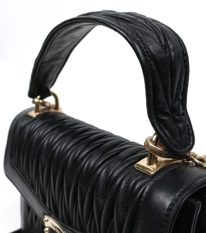 Miu Miu Confidential Matelassé Shoulder Bag Black
