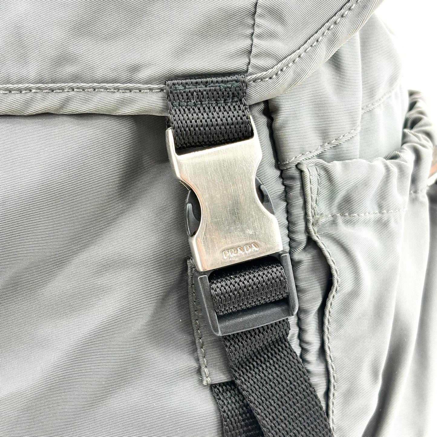 Prada Medium Nylon Backpack Grey