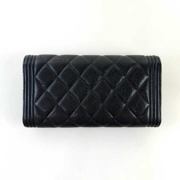 Boy Caviar Flap Long Wallet A80286