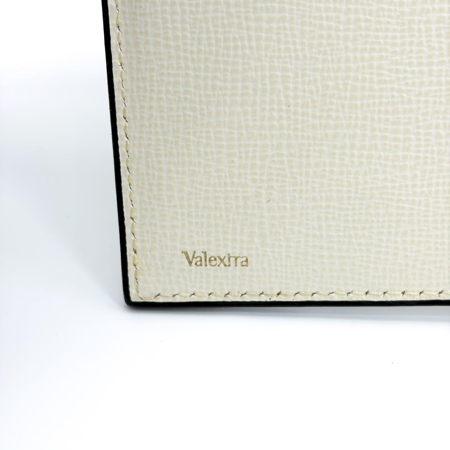 Valextra Vertical 12-Card Wallet Perforated White