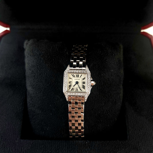 Mini Santos Demoiselle 18K Gold Diamond Watch