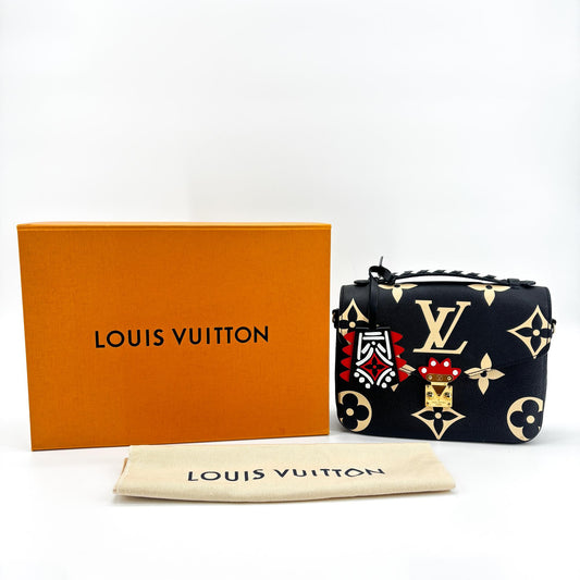 Louis Vuitton Pochette Métis Crafty Monogram Empreinte Noir Crème