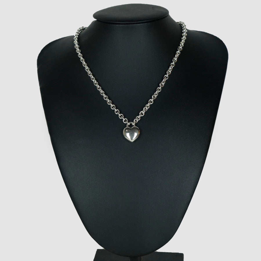Ann Copul Heart Toggle Pendant Silver Necklace