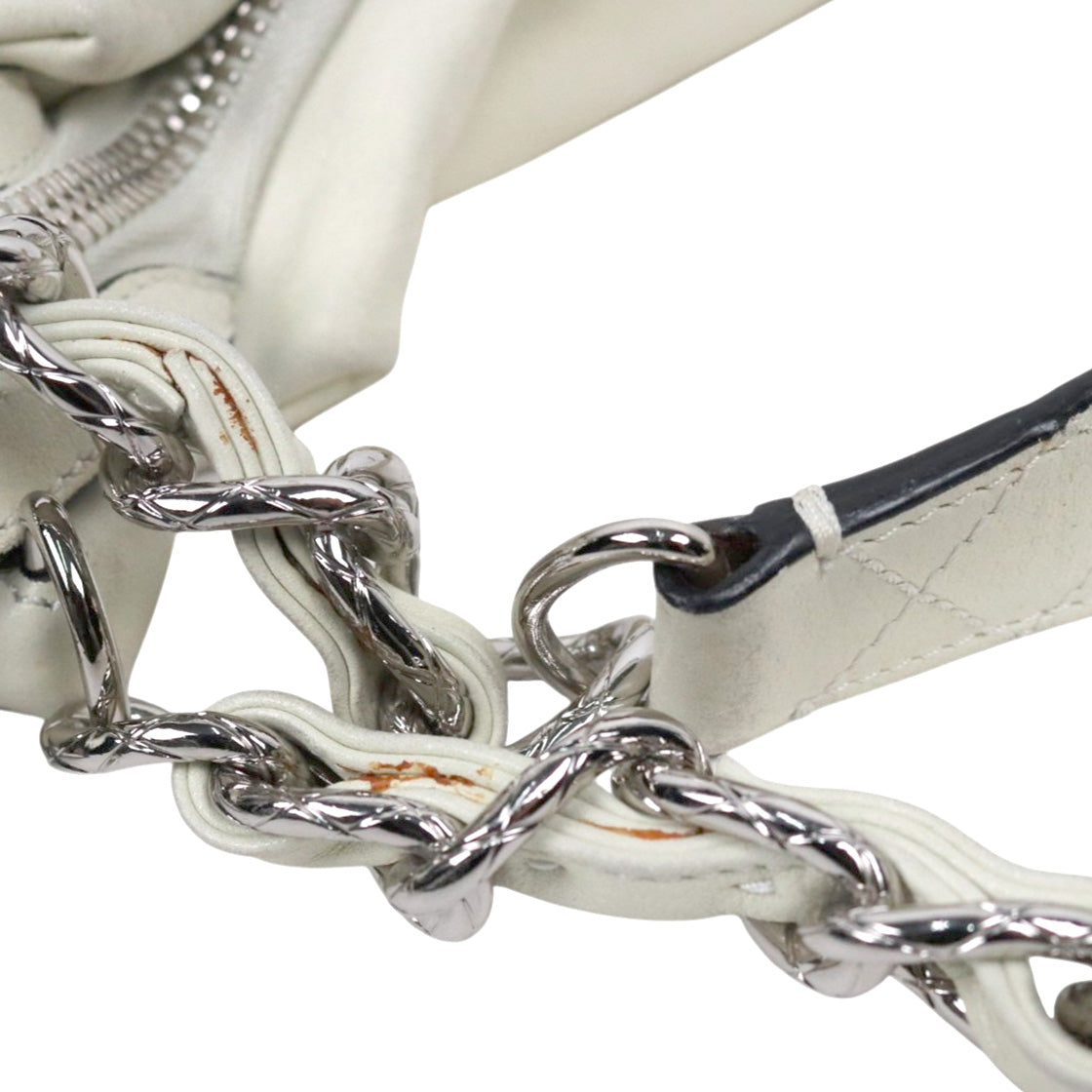 Chanel White Big CC Chain Shoulder Bag