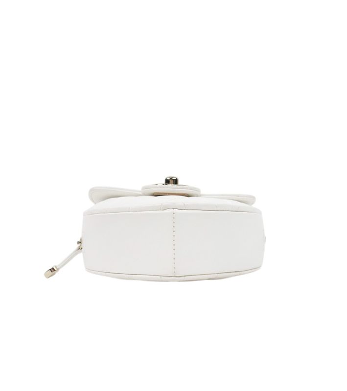 Chanel White Lambskin Heart Mini Crossbody Bag