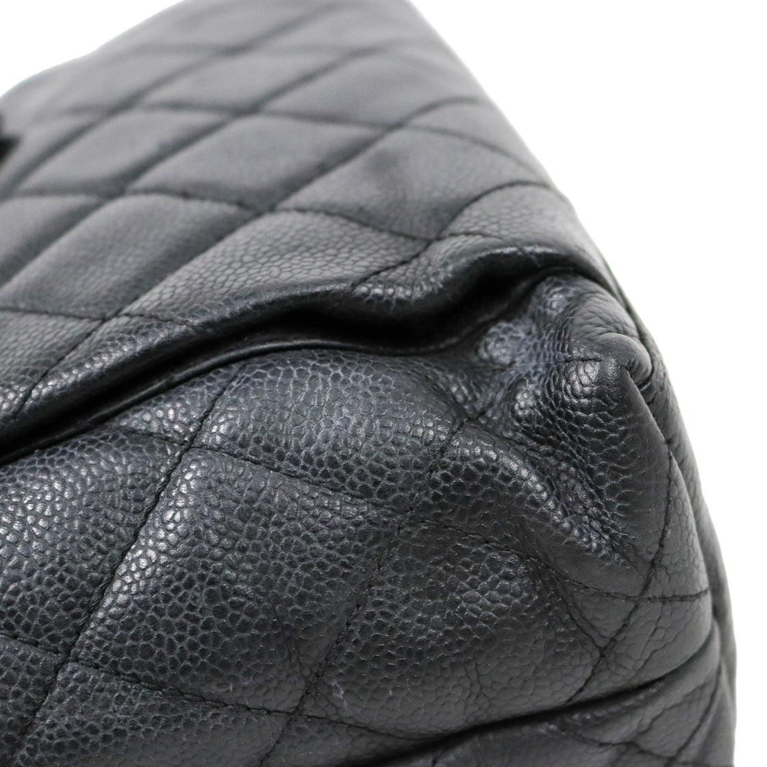Chanel Black Caviar Quilted CC Pocket Shoulder Bag