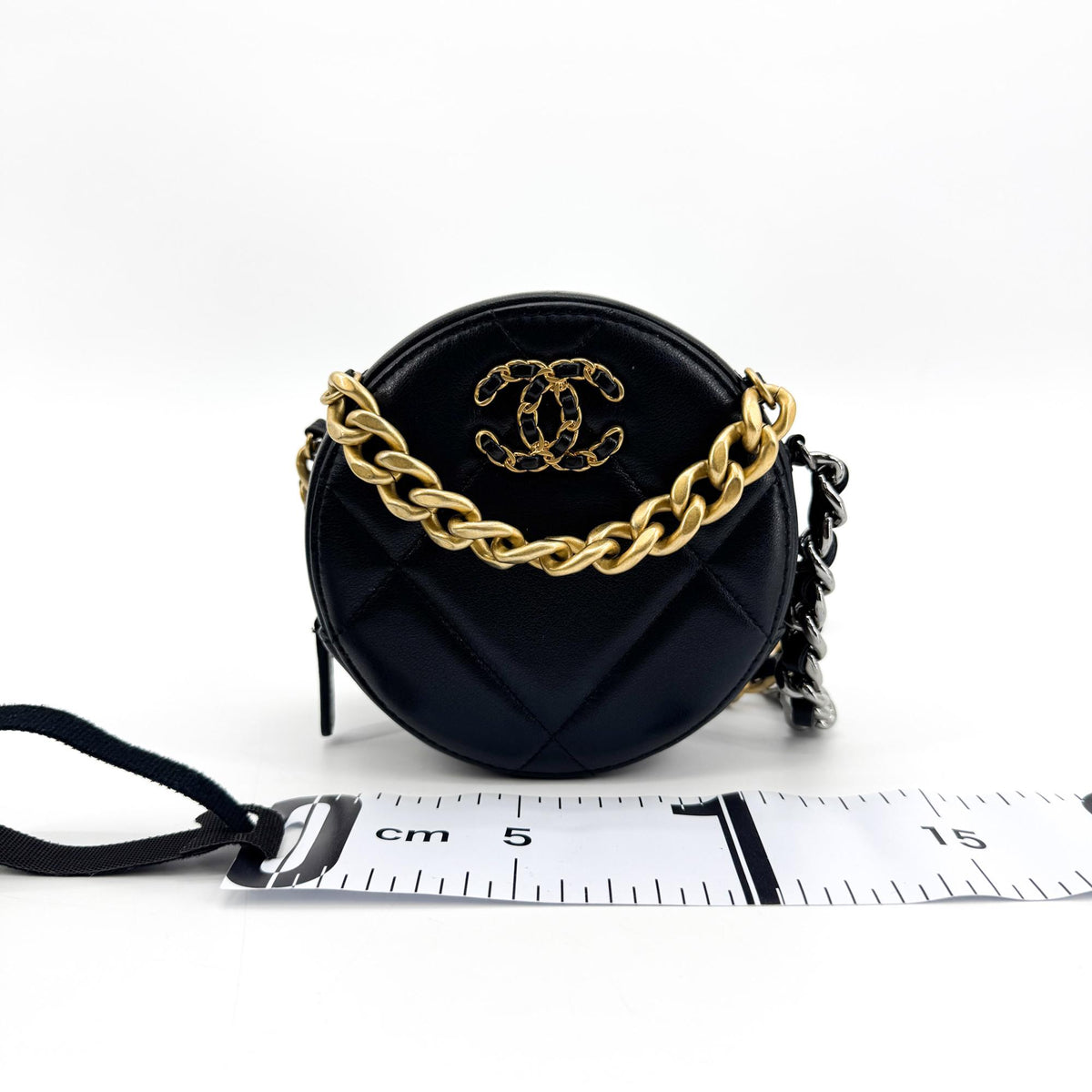 Chanel 19 Round Chain Bag Black Lambskin