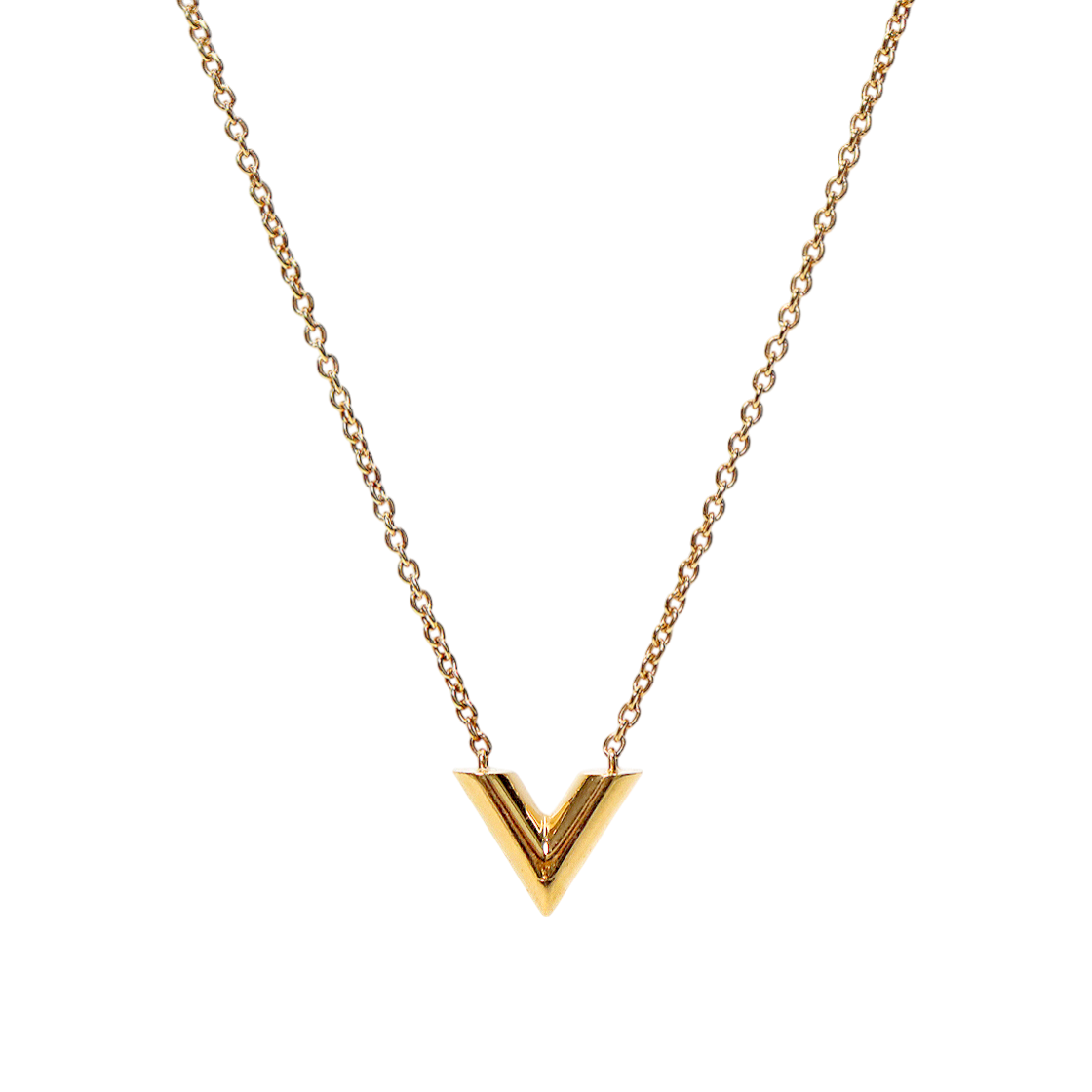 Louis Vuitton Essential V Gold Necklace