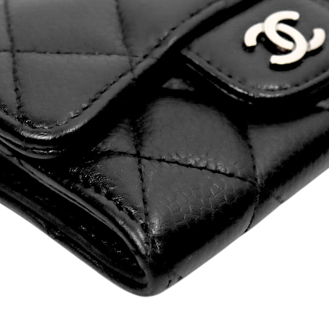 Chanel Black Caviar Skin Card Wallet