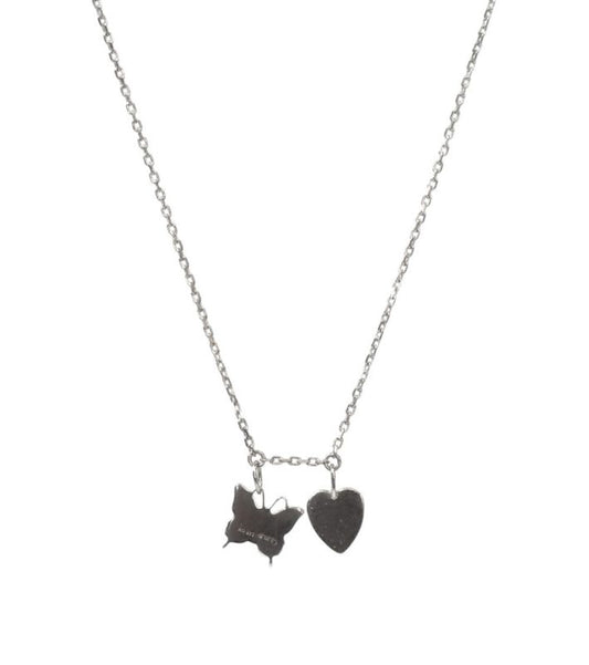 Gucci Heart Butterfly Silver Necklace