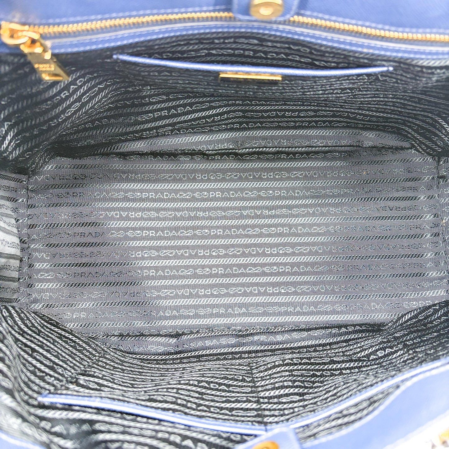 Prada Saffiano Luxe Tote Bag Medium Navy