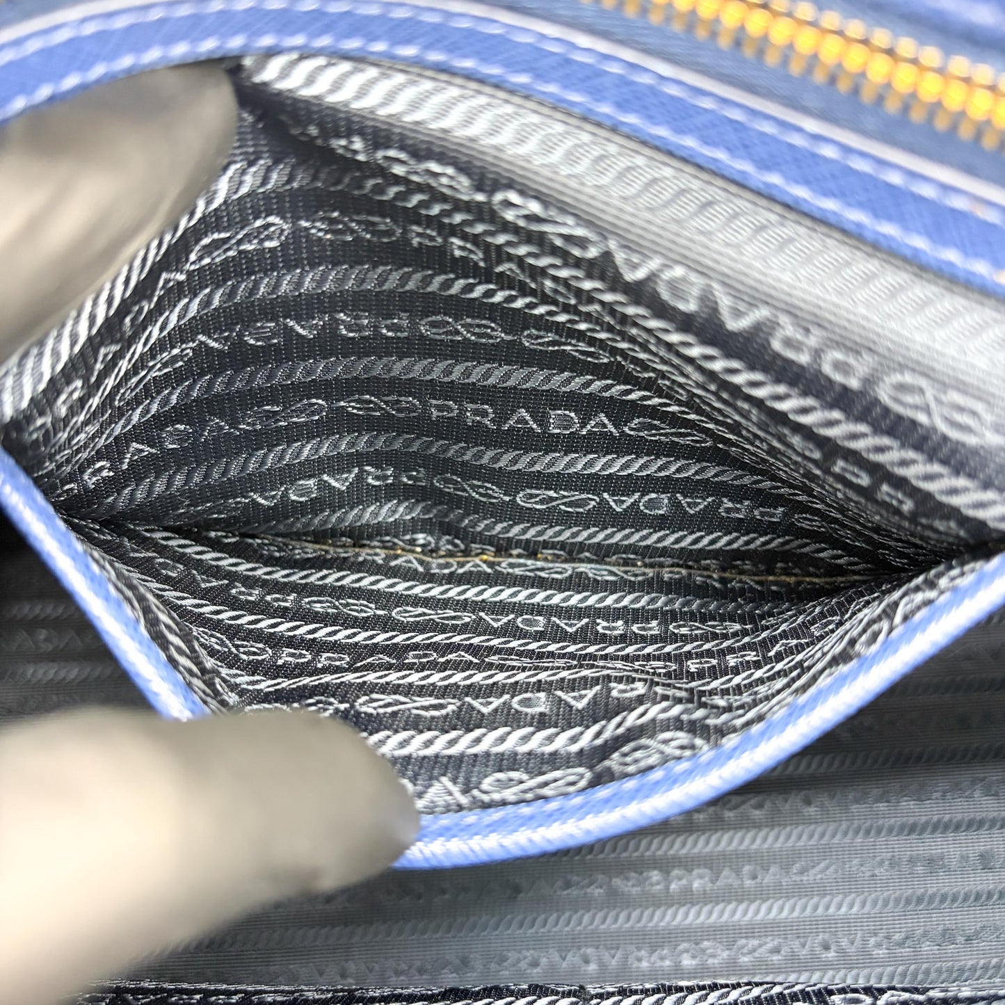 Prada Saffiano Luxe Tote Bag Medium Navy