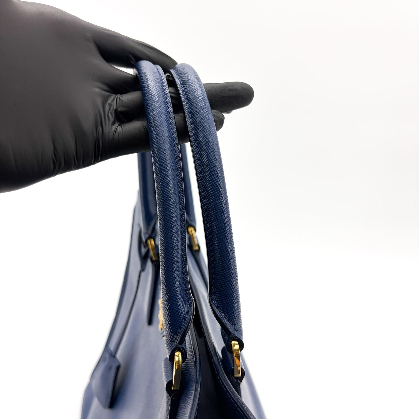 Prada Saffiano Luxe Tote Bag Medium Navy