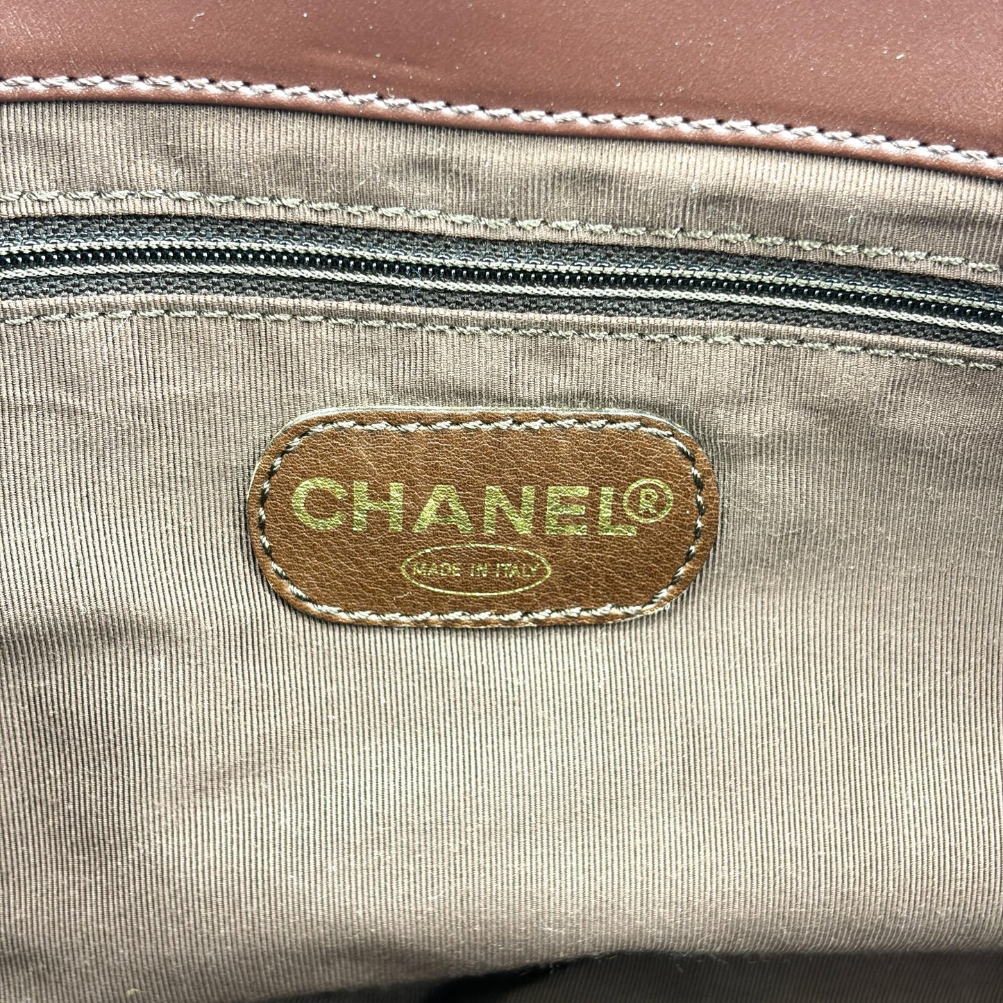 Celine Vintage Canvas Tortoise Handle Tote Bag Beige