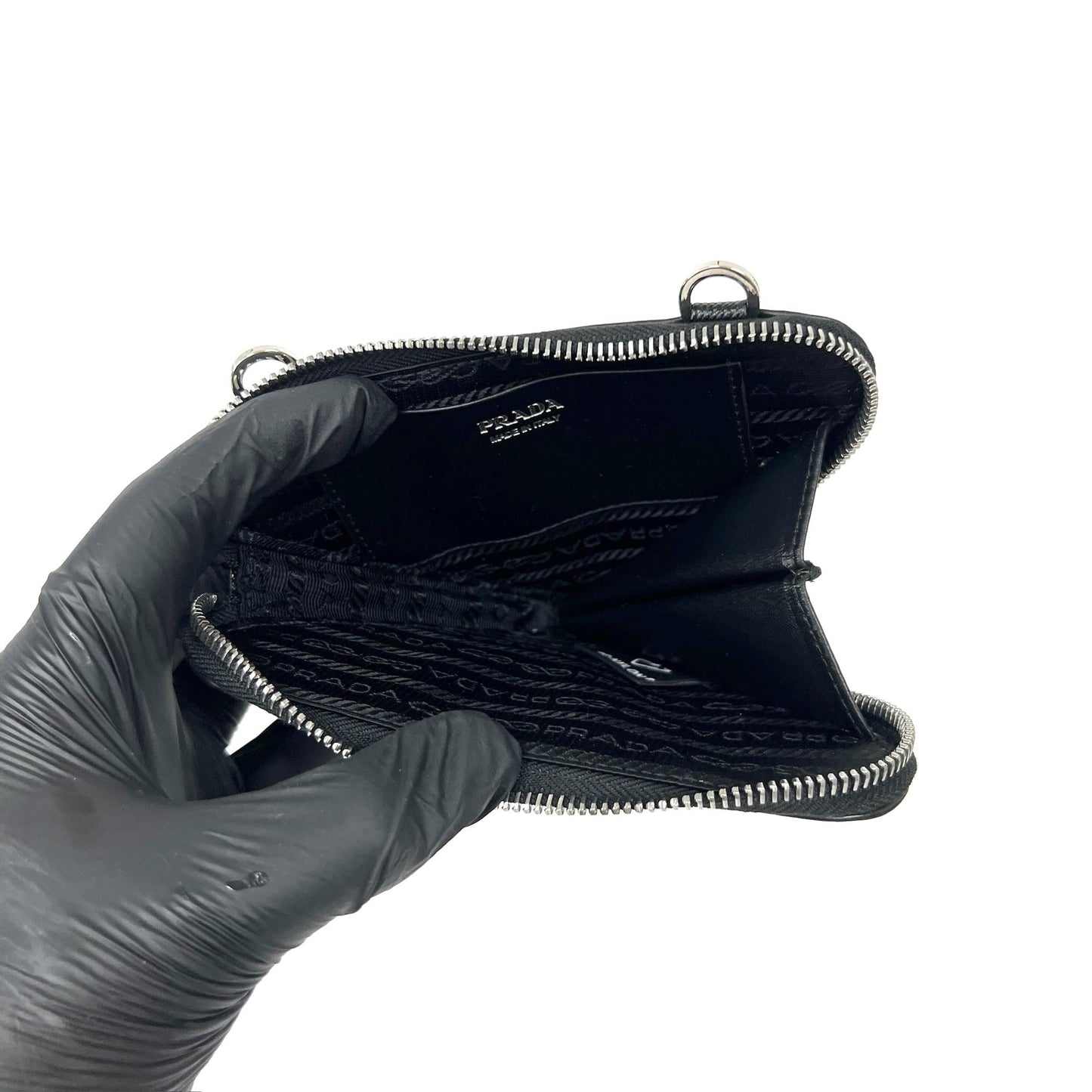 Prada Saffiano Leather Triangle Bag Black