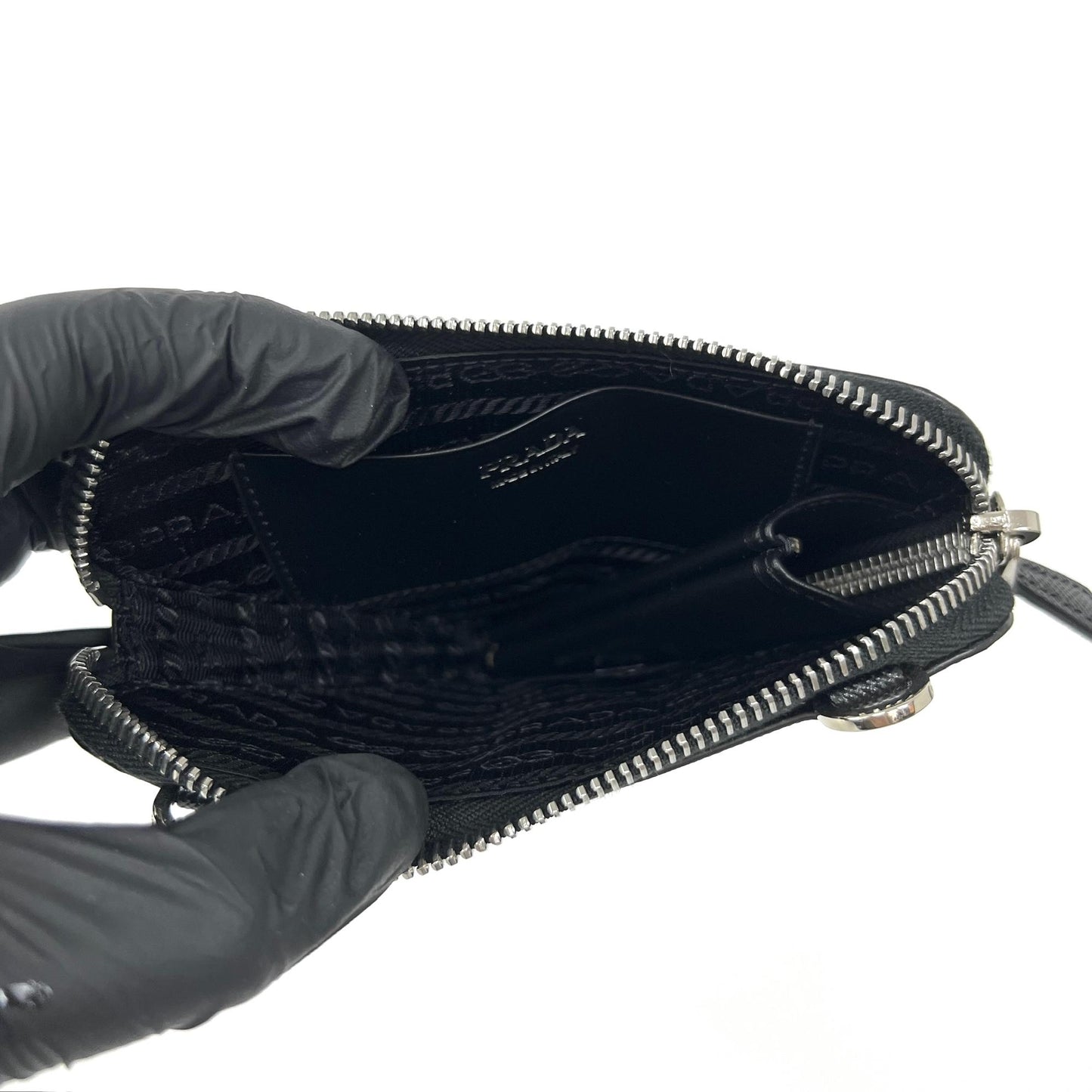 Prada Saffiano Leather Triangle Bag Black