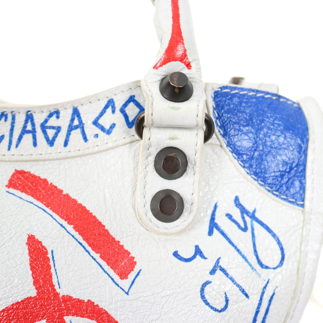 Balenciaga White Mini Gravity Motor Bag