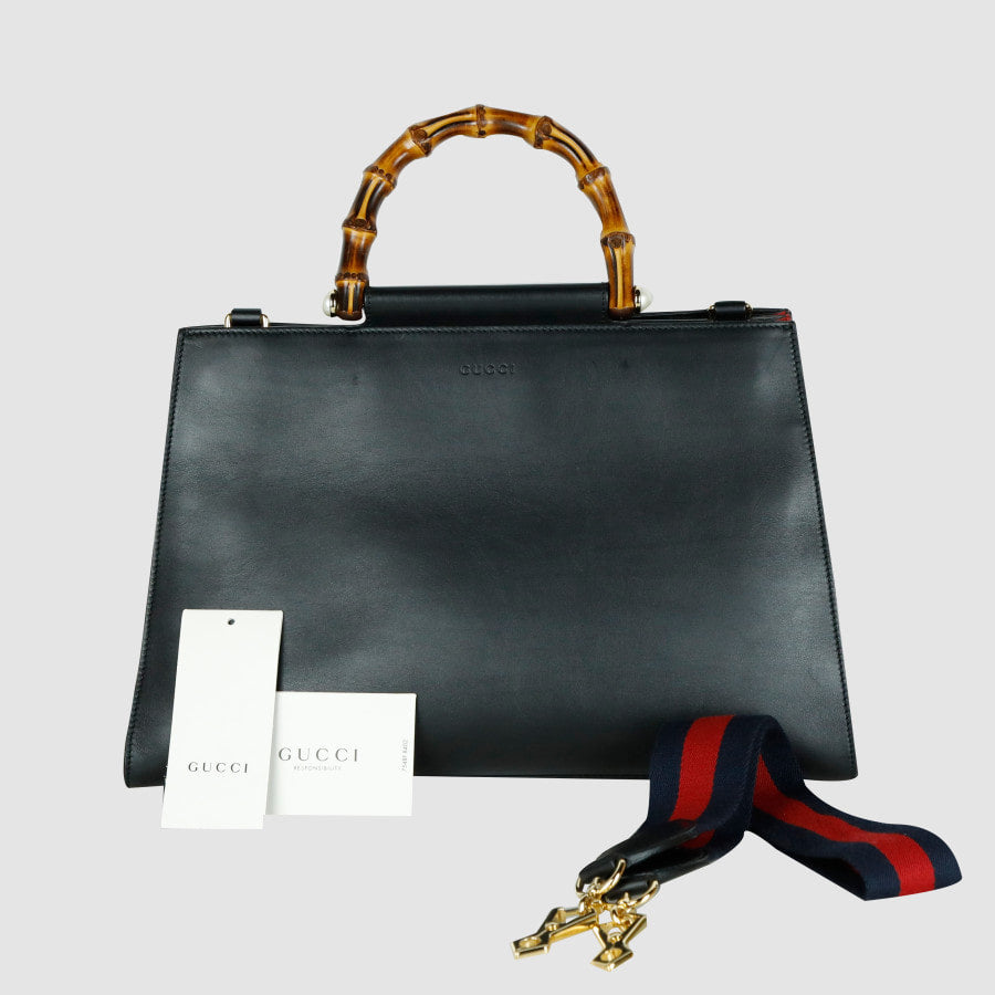 Bamboo Top Handle Tote Bag Shoulder Bag 453764