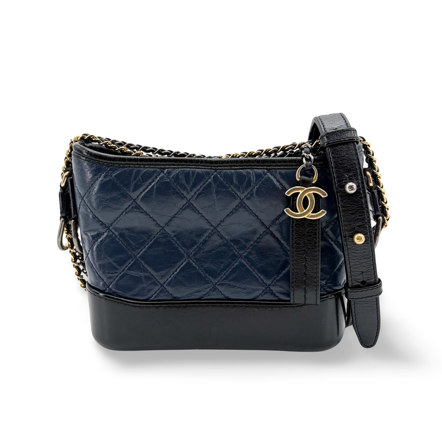 Chanel Gabrielle Small Hobo Bag Navy Black