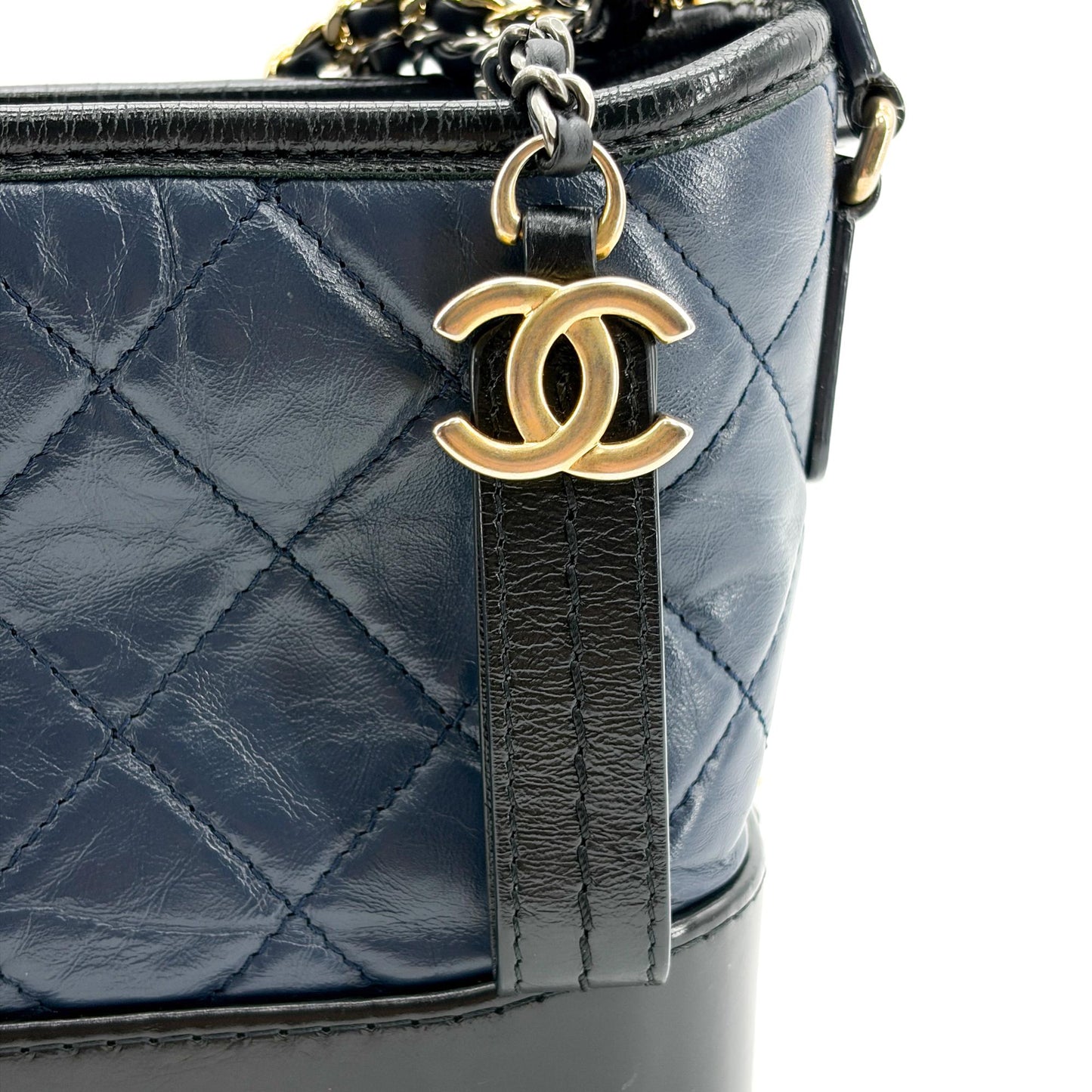 Chanel Gabrielle Small Hobo Bag Navy Black