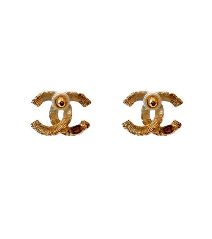 Chanel Black CC Gold Earrings