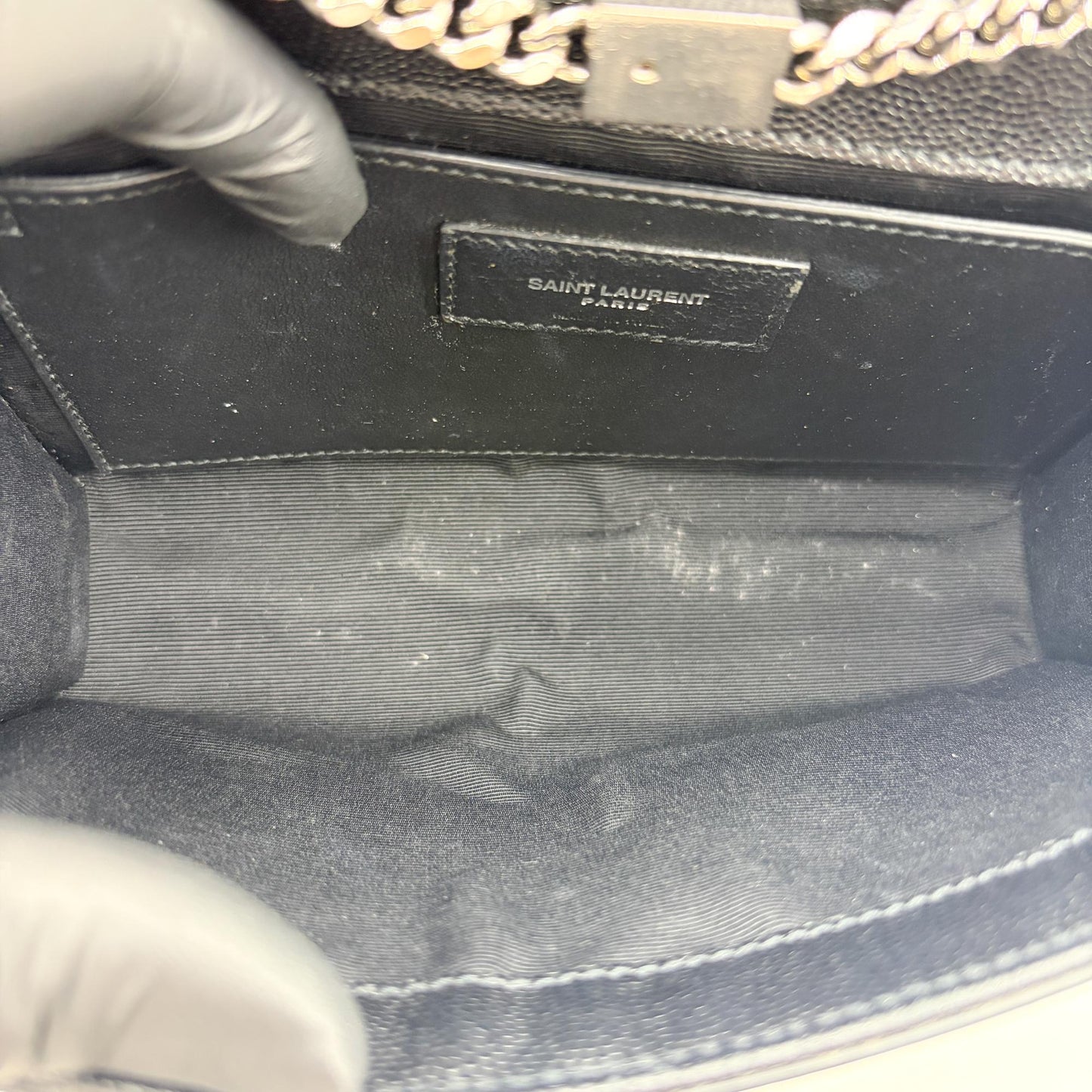 Saint Laurent Kate Medium Shoulder Bag Black with Silver Hardware