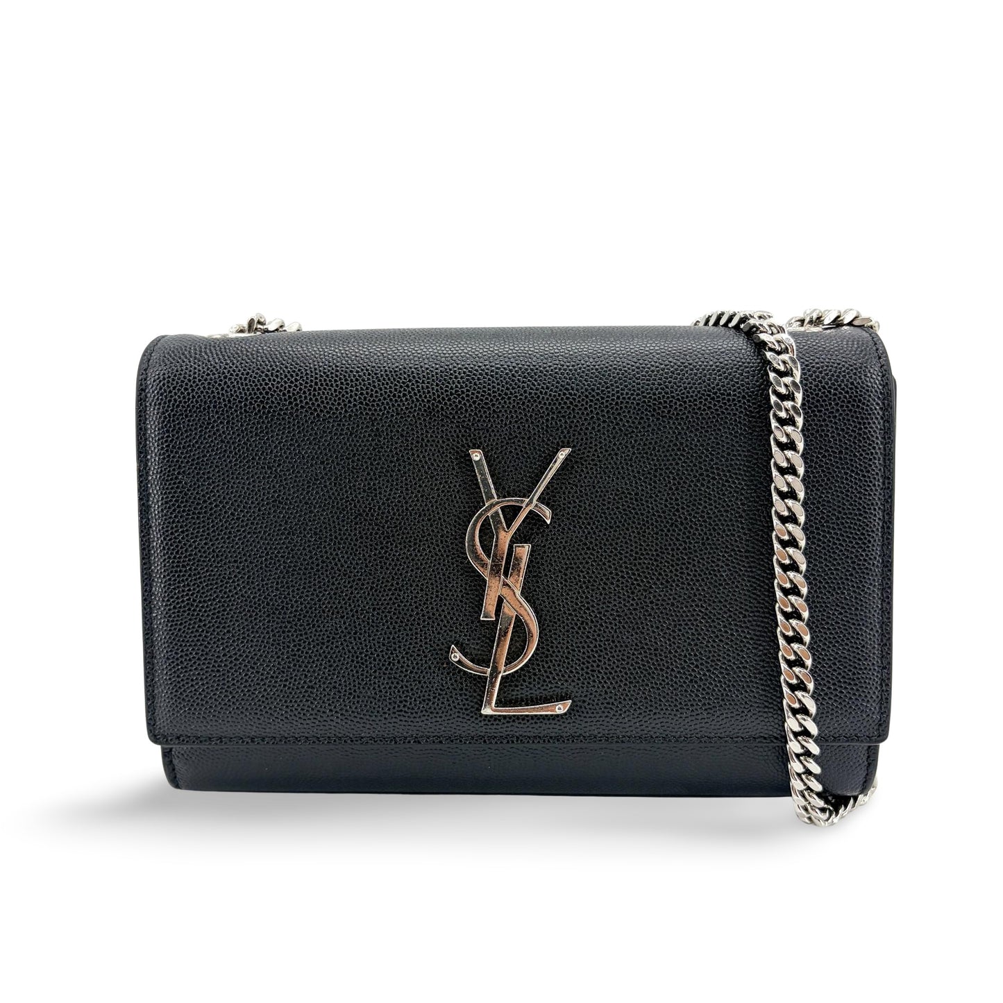 Saint Laurent Kate Medium Shoulder Bag Black with Silver Hardware