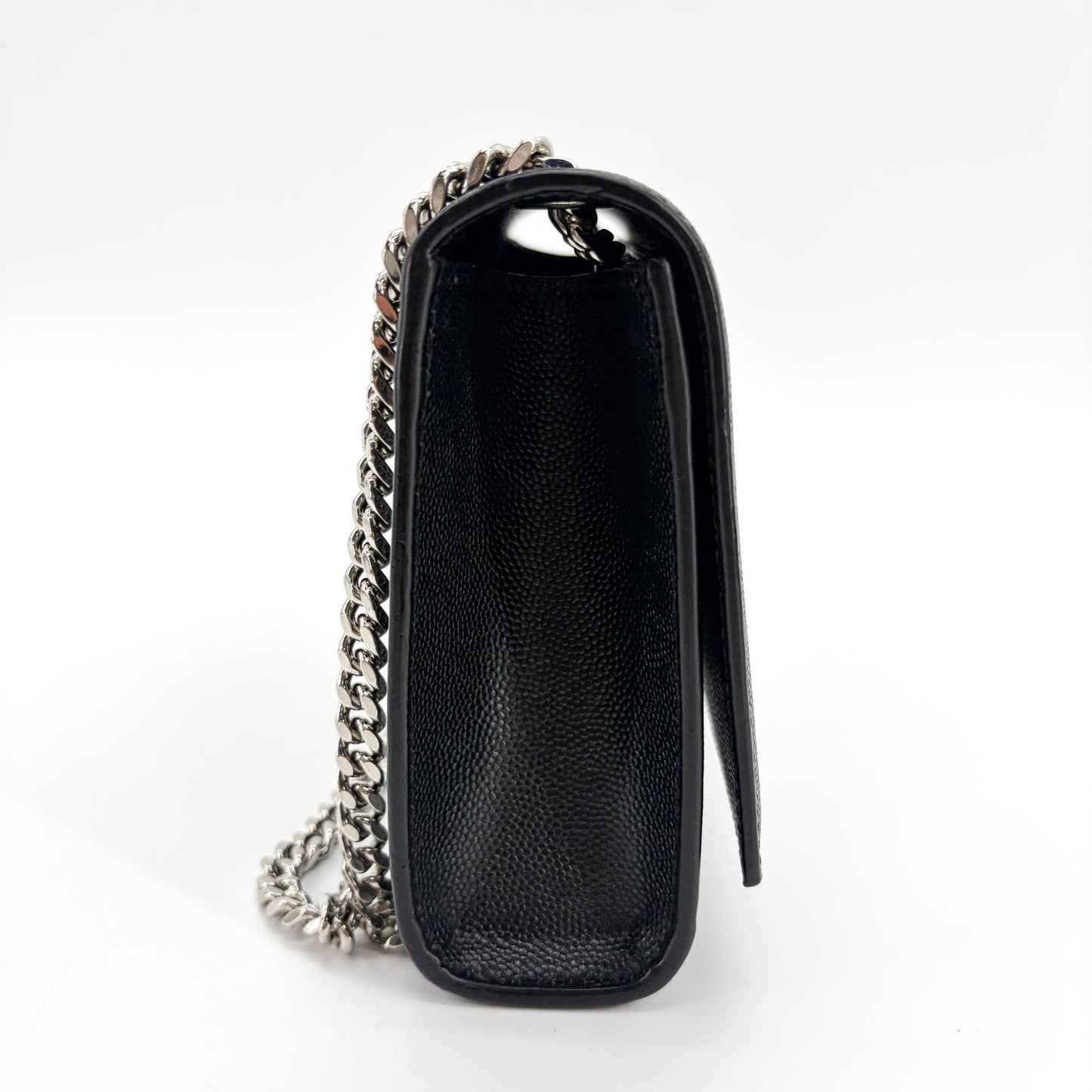 Saint Laurent Kate Medium Shoulder Bag Black with Silver Hardware