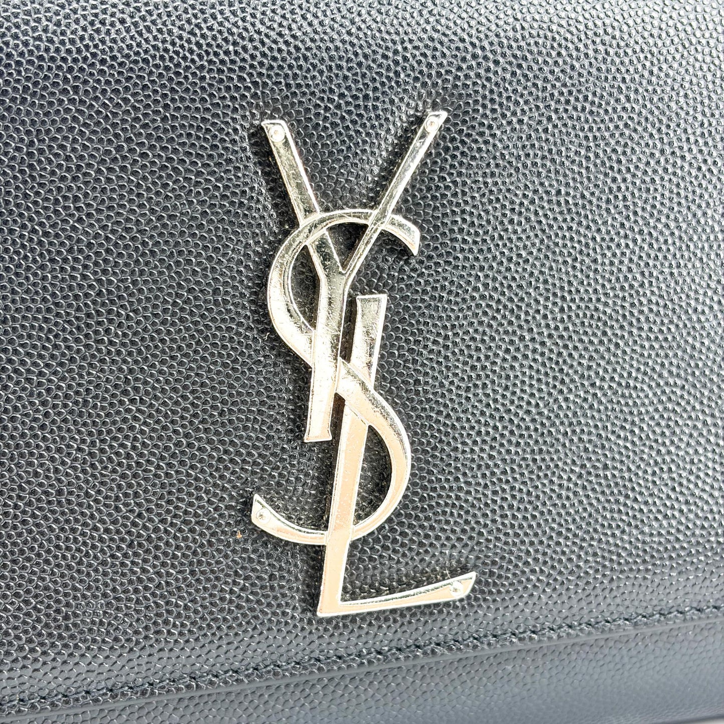 Saint Laurent Kate Medium Shoulder Bag Black with Silver Hardware