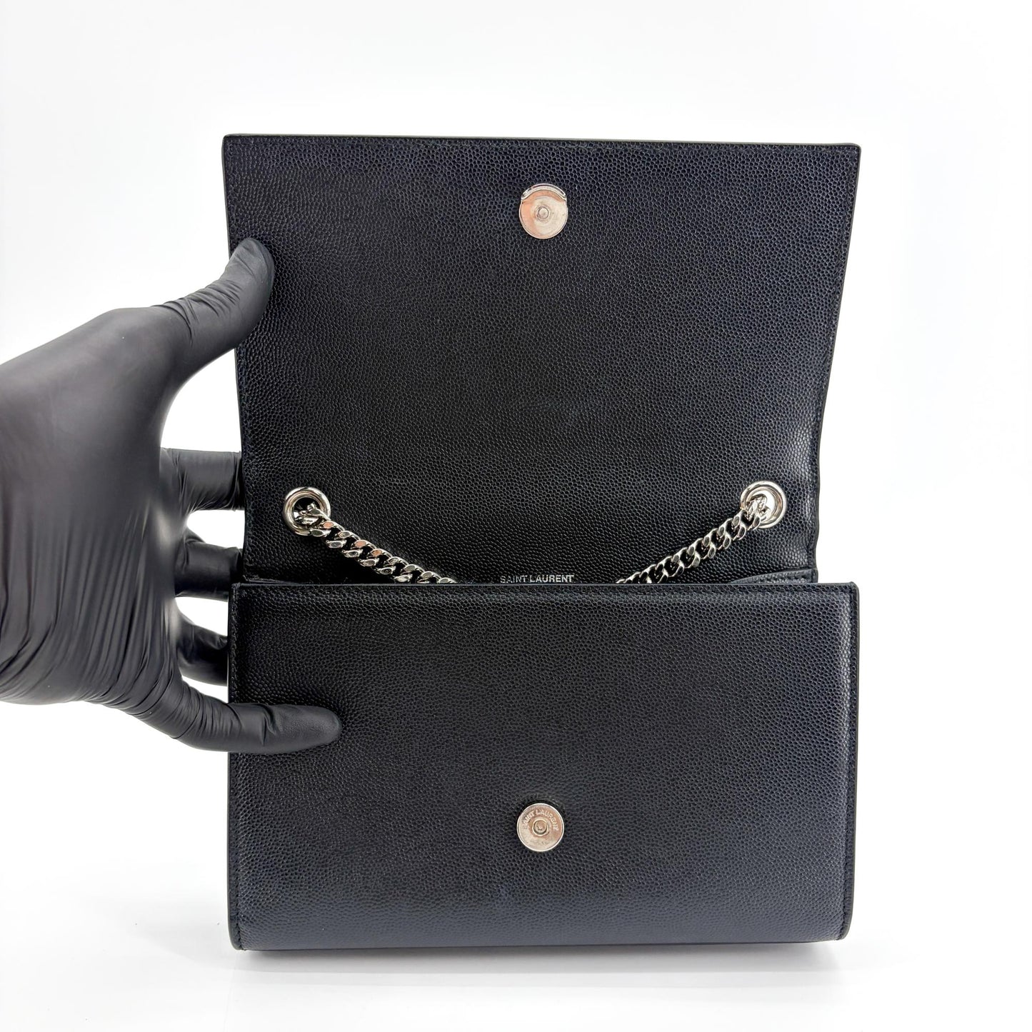 Saint Laurent Kate Medium Shoulder Bag Black with Silver Hardware