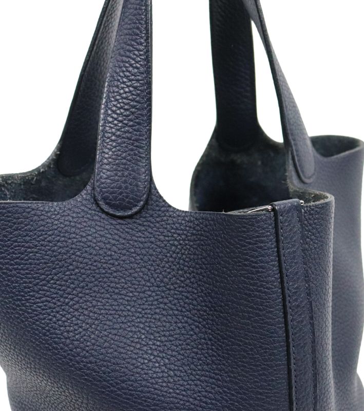 Hermès Picotan 22 Navy with Silver-Toned D-Stamp