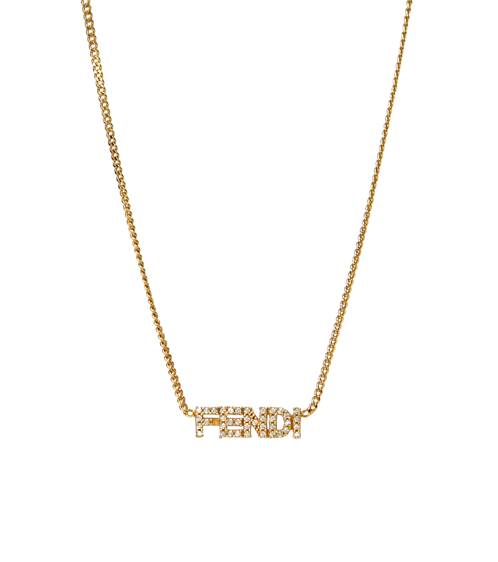 Fendi Cubic FENDI Gold Necklace