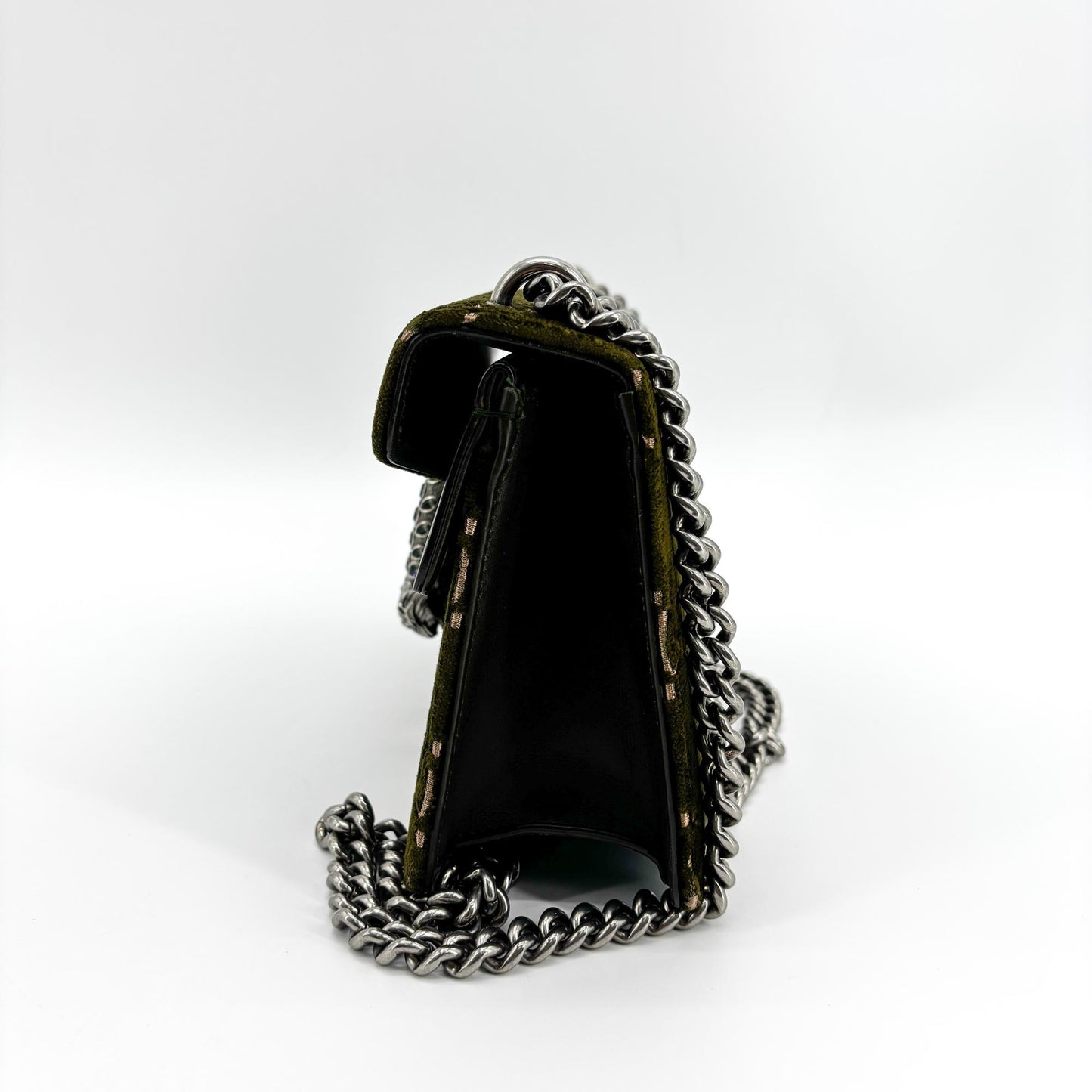 Gucci Dionysus GG Velvet Mini Shoulder Bag Dark Green