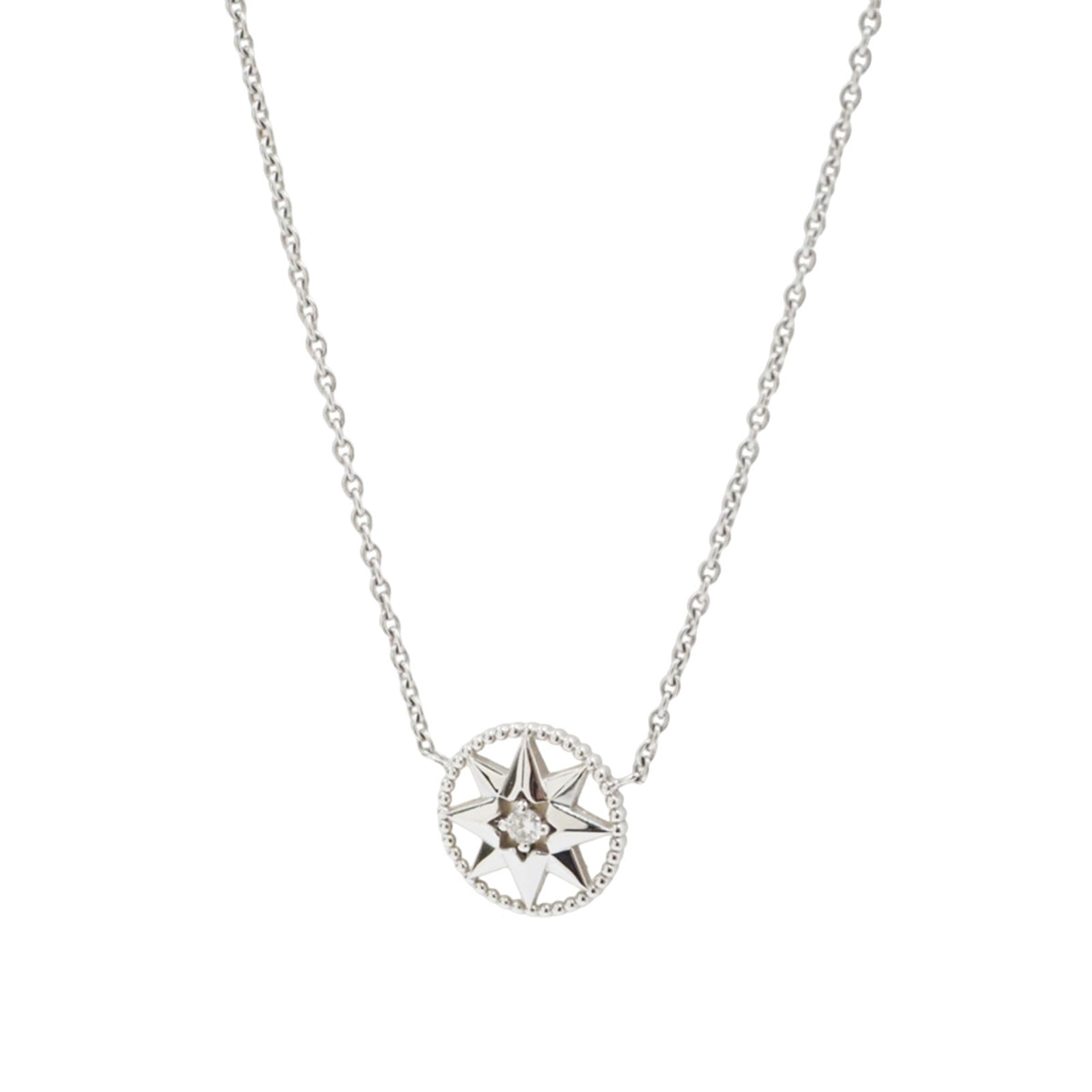Dior JRDV95023 White Gold Rose de Vent Necklace