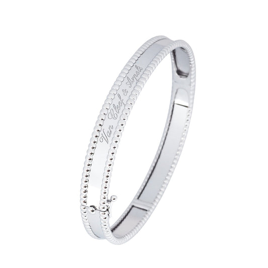 Van Cleef & Arpels ARP3K800 White Gold Perlée Medium Bracelet